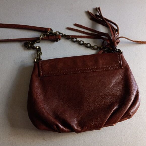 Margot Leather Tassel and Chain Strap Bag Cottagecore Granny Chic Grandmacore - Picture 2 of 9